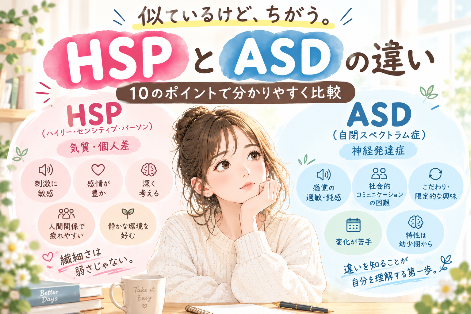 HSPとASDの10の違い