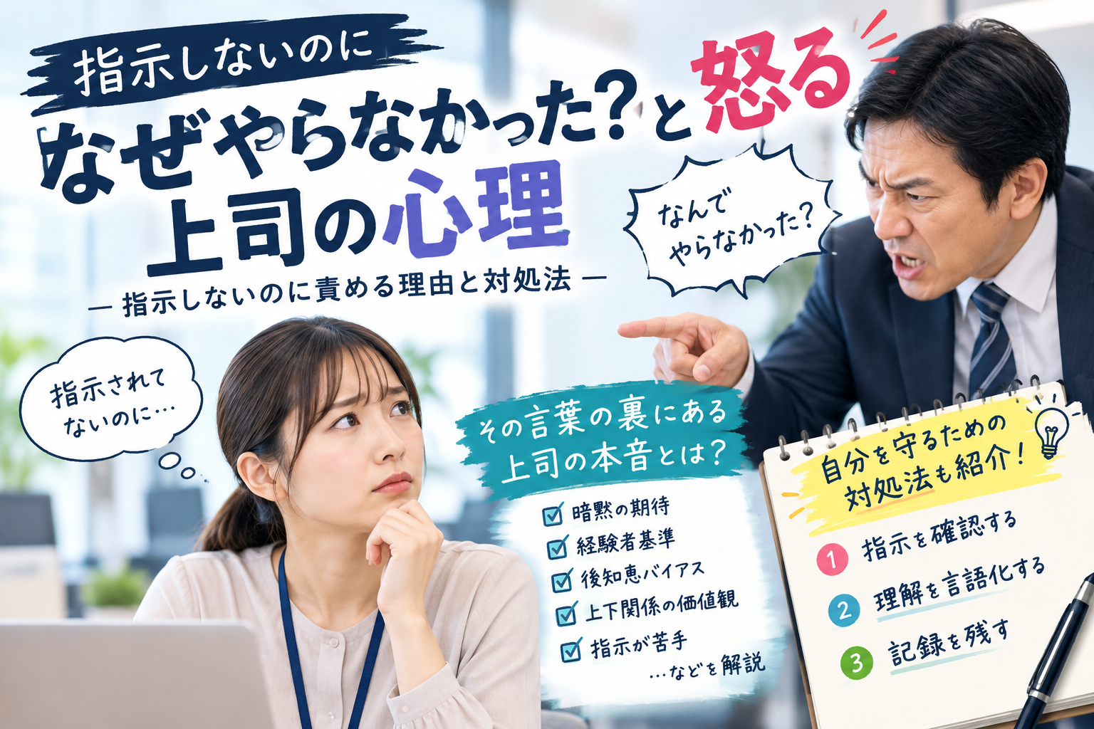 なぜやらなかった？怒る上司の心理