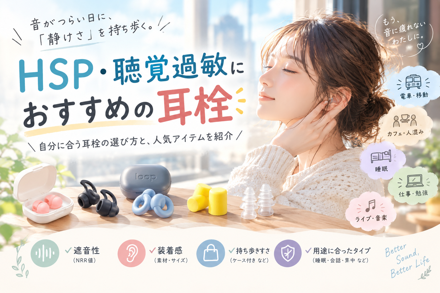 HSP・聴覚過敏におすすめの耳栓